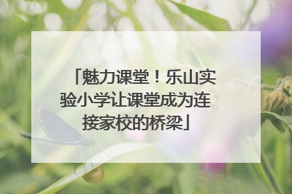 魅力课堂！乐山实验小学让课堂成为连接家校的桥梁
