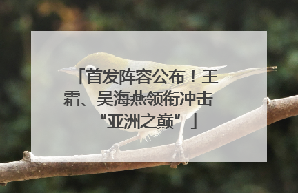 首发阵容公布！王霜、吴海燕领衔冲击“亚洲之巅”