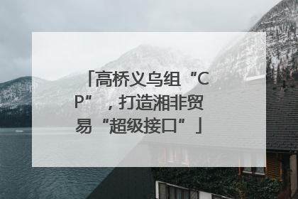 高桥义乌组“CP”，打造湘非贸易“超级接口”