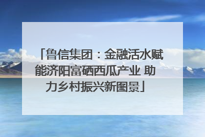 鲁信集团：金融活水赋能济阳富硒西瓜产业 助力乡村振兴新图景