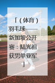 （体育）羽毛球——新加坡公开赛：陆光祖获男单亚军
