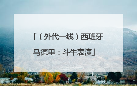 （外代一线）西班牙马德里：斗牛表演