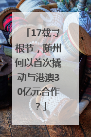 17载寻根节，随州何以首次撬动与港澳30亿元合作？