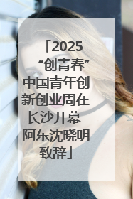 2025“创青春”中国青年创新创业周在长沙开幕 阿东沈晓明致辞