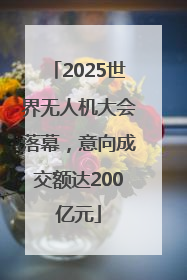2025世界无人机大会落幕，意向成交额达200亿元