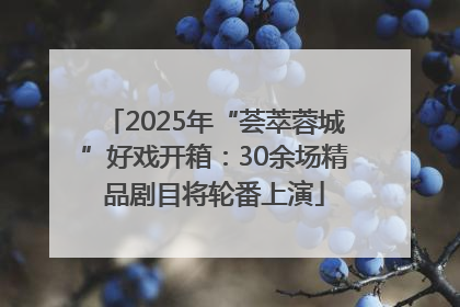 2025年“荟萃蓉城”好戏开箱：30余场精品剧目将轮番上演
