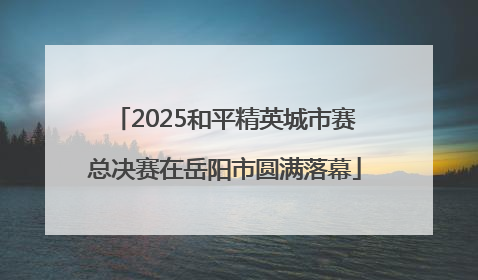 2025和平精英城市赛总决赛在岳阳市圆满落幕