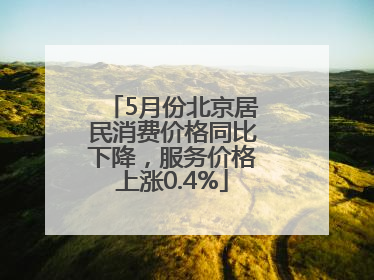 5月份北京居民消费价格同比下降，服务价格上涨0.4%