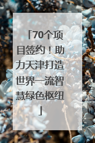 70个项目签约！助力天津打造世界一流智慧绿色枢纽