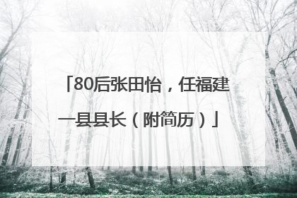 80后张田怡，任福建一县县长（附简历）