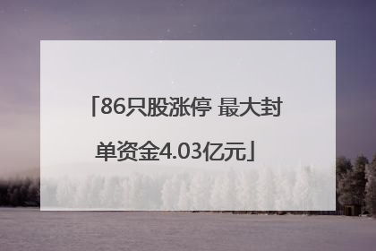 86只股涨停 最大封单资金4.03亿元