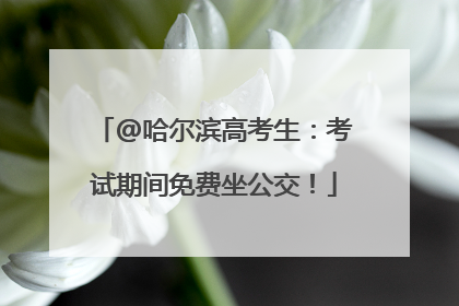 @哈尔滨高考生：考试期间免费坐公交！